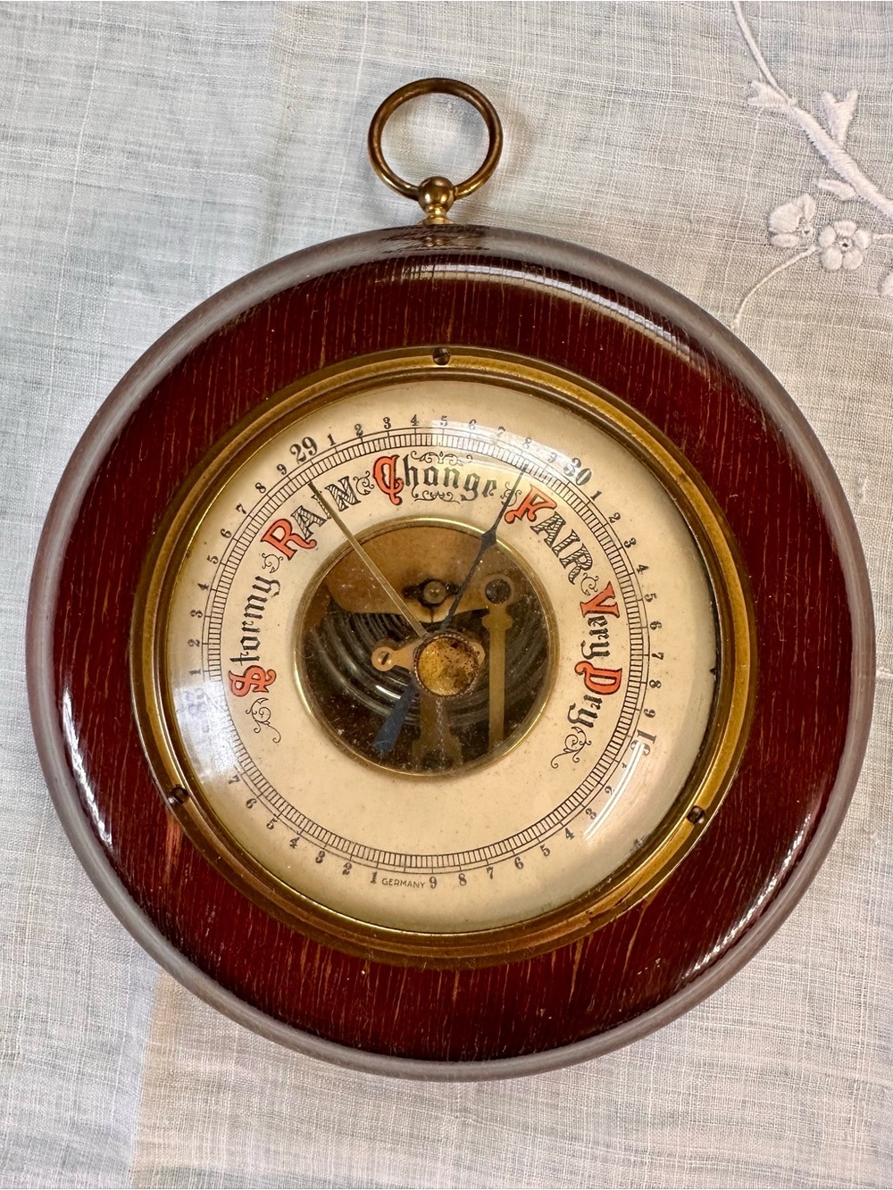 Vintage Style Brown and Brass Wall Barometer - Decorative Home Wall Decor
